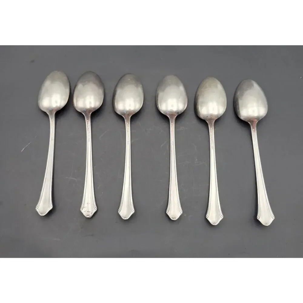 Gorham Plate 1930 LADY CAROLINE Teaspoon Set of 6 VTG Rare
